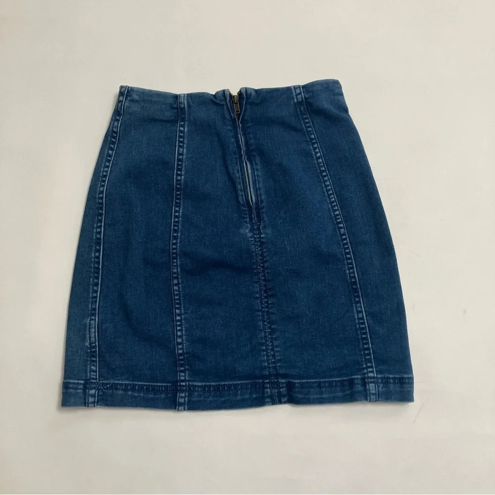FREE PEOPLE back zip bodycon denim mini